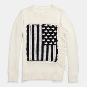 Coach American Flag Instra Wool Cream Sweater XXS